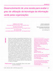 Research paper thumbnail of Desenvolvimento de uma escala para avaliar o grau de utilização da tecnologia da informação verde pelas organizações