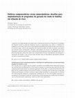 Research paper thumbnail of Políticas compensatórias versus emancipatórias: desafios para implementação de programas de geração de renda às famílias em situação de risco