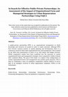 Research paper thumbnail of In search for effective public-private partnerships: An assessment of the impact of organizational form and managerial strategies in urban regeneration partnerships using fsQCA