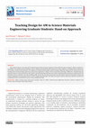 Research paper thumbnail of Teaching Design for AM to Science Materials Engineering Graduate Students: Hand-on Approach