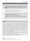 Research paper thumbnail of Open climate in organizations – insights from a pilot study