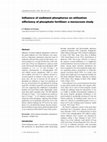 Research paper thumbnail of Influence of sediment phosphorus on utilization efficiency of phosphate fertilizer: a mesocosm study