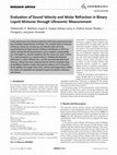 Research paper thumbnail of Evaluation of Sound Velocity and Molar Refraction in Binary Liquid Mixtures through Ultrasonic Measurement