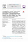 Research paper thumbnail of Learning analytics for smart campus: Data on academic performances of engineering undergraduates in Nigerian private university