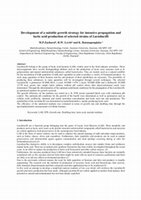 Research paper thumbnail of Development of a suitable growth strategy for intensive propagation and lactic acid production of selected strains of Lactobacilli