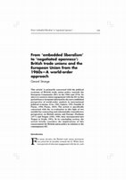 Research paper thumbnail of From 'Embedded Liberalism' to 'Negotiated Openness': British Trade Unions and the European Union from the 1960s - A World Order Approach