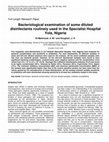 Research paper thumbnail of Bacteriological examination of some diluted disinfectants routinely used in the Specialist Hospital Yola, Nigeria