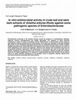 Research paper thumbnail of In vitro antimicrobial activity of crude leaf and stem bark extracts of Gmelina arborea (Roxb) against some pathogenic species of Enterobacteriaceae