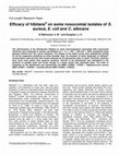 Research paper thumbnail of Efficacy of hibitane on some nosocomial isolates of S. aureus, E. coli and C. albicans