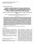 Research paper thumbnail of Genetic characterization of mango anthracnose pathogen Colletotrichum gloeosporioides Penz. by random amplified polymorphic DNA analysis