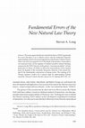 Research paper thumbnail of Fundamental Errors of the New Natural Law Theory