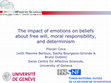 Research paper thumbnail of The impact of emotions on beliefs about free will, moral responsibility, and determinism