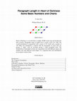 Research paper thumbnail of Paragraph Length in Heart of Darkness: Some Basic Numbers and Charts