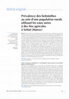 Research paper thumbnail of Prévalence des helminthes au sein d’une population rurale utilisant les eaux usées à des fins agricoles à Settat (Maroc)