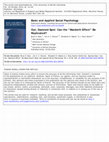 Research paper thumbnail of Out, damned spot: Can the “Macbeth Effect” be replicated?