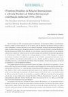 Research paper thumbnail of 2724) O Instituto Brasileiro de Relações Internacionais e a Revista Brasileira de Política Internacional: contribuição intelectual, de 1954 a 2014