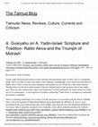 Research paper thumbnail of Amit Gvaryahu, Review of Azzan Yadin, Scripture and Tradition