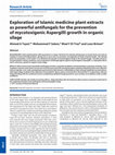 Research paper thumbnail of Exploration of Islamic medicine plant extracts as powerful antifungals for the prevention of mycotoxigenic Aspergilli growth in organic silage