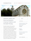 Research paper thumbnail of Intention, Death, and Doctrinal Mutation:  Universal Tradition and the Death Penalty