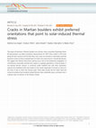 Research paper thumbnail of Cracks in Martian boulders exhibit preferred orientations that point to solar-induced thermal stress