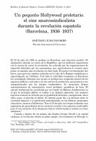 Research paper thumbnail of Un pequeño Hollywood proletario: El cine anarcosindicalista durante la Revolución Española (Barcelona, 1936-1937)