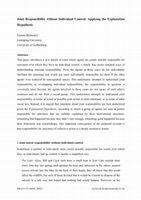 Research paper thumbnail of Joint Responsibility without Individual Control: Applying the Explanation Hypothesis