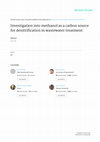 Research paper thumbnail of Investigation into methanol as a carbon source for denitrification in wastewater treatment