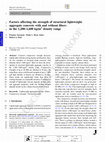 Research paper thumbnail of Factors affecting the strength of structural lightweight aggregate concrete with and without fibers in the 1,200–1,600 kg/m3 density range