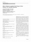 Research paper thumbnail of Effect of reduced agalsidase Beta dosage in fabry patients: the Australian experience