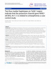 Research paper thumbnail of Two four-marker haplotypes on 7q36.1 region indicate that the potassium channel gene HERG1 (KCNH2, Kv11.1) is related to schizophrenia: a case control study