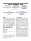 Research paper thumbnail of Computationally EfficientBio-realistic Reconstructions of Cerebellar Neuron Spiking Patterns