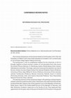 Research paper thumbnail of CONFERENCE REVIEW NOTES -  Reforming Russian Civil Procedure