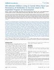 Research paper thumbnail of HIV-Infected Children Living in Central Africa Have Low Persistence of Antibodies to Vaccines Used in the Expanded Program on Immunization