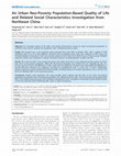 Research paper thumbnail of An Urban Neo-Poverty Population-Based Quality of Life and Related Social Characteristics Investigation from Northeast China