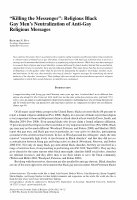 Research paper thumbnail of Killing the Messenger: Religious Black Gay Men's Neutralization of Anti‐Gay Religious Messages