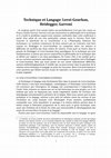 Research paper thumbnail of M. Feyles –Technique et langage: Leroi Gourhan Heidegger Garroni