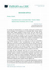 Research paper thumbnail of Reseña de El problema de la comunidad. Marx, Tönnies, Weber (Buenos Aires, Prometeo, 2015), por Alejandro Chuca