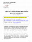 Research paper thumbnail of Is there such a thing as a love drug? Reply to McGee