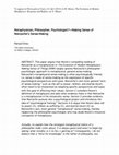 Research paper thumbnail of Metaphysician, Philosopher, Psychologist?—Making Sense of Nietzsche’s Sense-Making