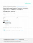 Research paper thumbnail of Memory Storage Issues of Temporal Database Applications on Relational Database Management Systems