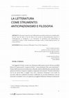 Research paper thumbnail of La letteratura come strumento: anticipazionismo e filosofia