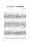 Research paper thumbnail of La violencia de la relación