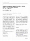 Research paper thumbnail of Influence of urbanization and tourist activities on the water quality of the Potrero de los Funes River (San Luis – Argentina)