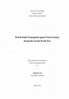 Research paper thumbnail of British radio propaganda against Nazi Germany during the Second World