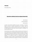 Research paper thumbnail of El Mostrador, Educación de calidad para todos una exigencia democrática.