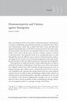 Research paper thumbnail of Homonormativity and Violence against Immigrants