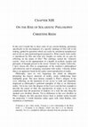 Research paper thumbnail of CHAPTER XIII ON THE RISE OF SOLARISTIC PHILOSOPHY