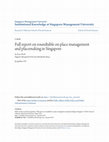 Research paper thumbnail of Full Report on Roundtable on Place Management and Placemaking in Singapore