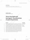 Research paper thumbnail of 'Put on Your Boots and harrington!': the ordinariness of 1970s UK punk dress (publisher's proof)