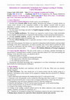 Research paper thumbnail of Course - Information & Communication Technologies in Language Learning & Teaching - M2 Course Description